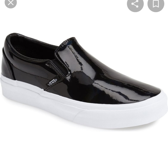 vans patent leather slip on